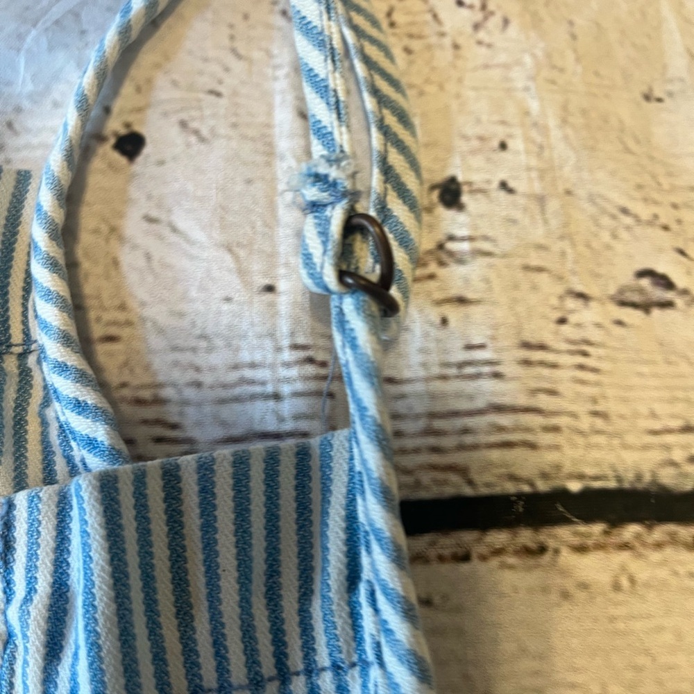 Anthro Pilcro Railroad Striped Button Front Everyday Short Overalls Sz 29 - Picture 4 of 11